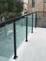 Poteau de balustrade en verre sans cadre en acier inoxydable de style moderne, résistant à la rouille, pour escalier, villa, appartement