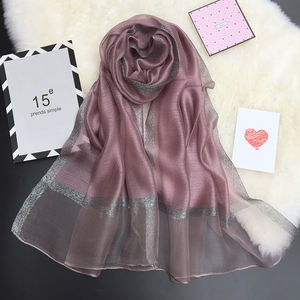 Pañuelo de Seda de Verano para Mujer, Chales y Mantones Grandes, Finos y Suaves, Estolas de <span class=keywords><strong>Playa</strong></span>, <span class=keywords><strong>Foulard</strong></span>, Echarpe, Hijabs - Product Image 4