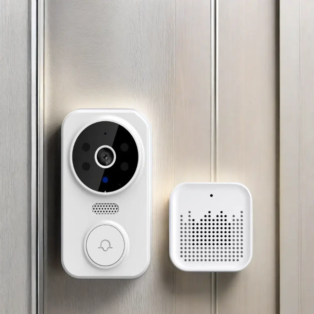 Sonnette de porte intelligente sans fil Tuya Système d'interphone audio Sonnette de porte avec anneau de sécurité domestique Caméra de porte Système d'alarme antivol