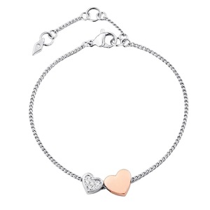 Pulsera <span class=keywords><strong>de</strong></span> Corazón Bicolor para Mujer, Diseño Delicado con Microincrustaciones, Piedra Natural, Elegante, Versátil, Estilo Premium - Product Image 5