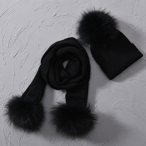 Bonnet et écharpe épais tricotée en cachemire, pour l'extérieur, idéal pour l'hiver, vente en gros, lot de - Product Image 6