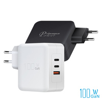 Harga Grosir Charger Super Cepat Gan 100w EU Wall Plug 3 Port Tipe C USB PD PPS untuk iPhone Honor Samsung Ponsel Laptop