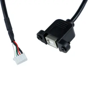 USB-Typ ein weibliches Panel Mount Verlängerung kabel Mini 5pin Daten druck mit Schrauben auf Abstand 2,0mm 30cm Computer Schwarz RCD-AL3922