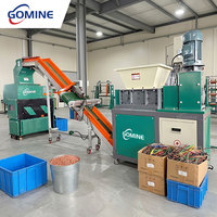 Ligne de production personnalisée pour le recyclage des câbles usagés, machine de granulation de fil de cuivre Gomine avec pré-déchiqueteur et convoyeur d'alimentation