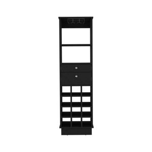 DB Classic Black Bar <b>Cabinet</b> <b>with</b> Two Drawers and Twelve Built-In <b>Wine</b> <b>Racks</b> - Product Image 5