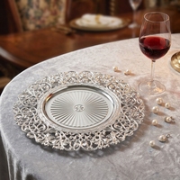 Assiettes de Présentation en Gros 13 Pouces Motif Floral Décoratives pour Mariages et Réceptions
