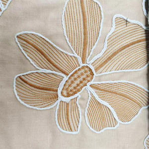 [TEX] قماش فوال قطن 100% بتطريز دانتيل مسطح جميل بنمط أوراق شجر ثلاثي الأبعاد للملابس النسائية - Product Image 6