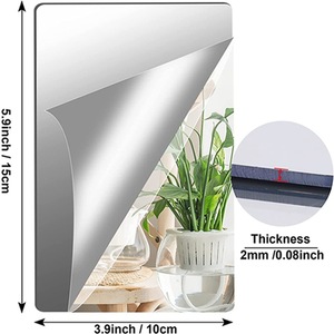 Specchio da Trucco Rettangolare in Acrilico Moderno a 4 Pezzi, Adesivi Murali Senza Cornice per <span class=keywords><strong>Cucina</strong></span>, <span class=keywords><strong>Soggiorno</strong></span>, Bagno, Decorazione Casa - Product Image 2