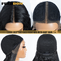 Wig Sintetis Rebecca Lace Front untuk Wanita, Wig Keriting Panjang 42 inci, Wig Deep Part, Wig Transparan Hitam Ginger untuk Cosplay, Pengiriman Lokal AS