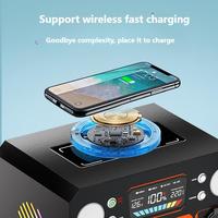 Station d'alimentation portable 3000W avec charge sans fil, batterie LiFePO4, onduleur à onde sinusoïdale pure, efficacité 98%, sûre et durable pour