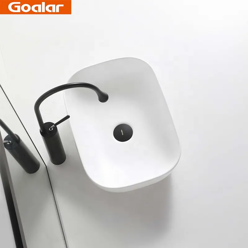GOALAR تشاوتشو مصنع الصانع الجملة السيراميك الأسود اللون غسل احواض غسل اليد مكافحة أعلى الفن مغسلة للحمام