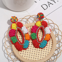 Boucles d'oreilles pendantes tissées de perles de rocaille style bohème – Bijoux perlés tendance pour femmes