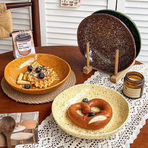 <b>Customized</b> Instagram-style ink-splatter bowl ceramic retro fruit yogurt bowl cereal breakfast large rice bowl dessert bowl set - Product Image 1