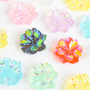 Nouveau Cabochon en Résine à Dos Plat Style Baroque, Fleur Scintillante, Fleur de Lotus Mignonne, Sac OPP HD, Accessoires DIY pour Coque de Téléphone Portable - Product Image 3