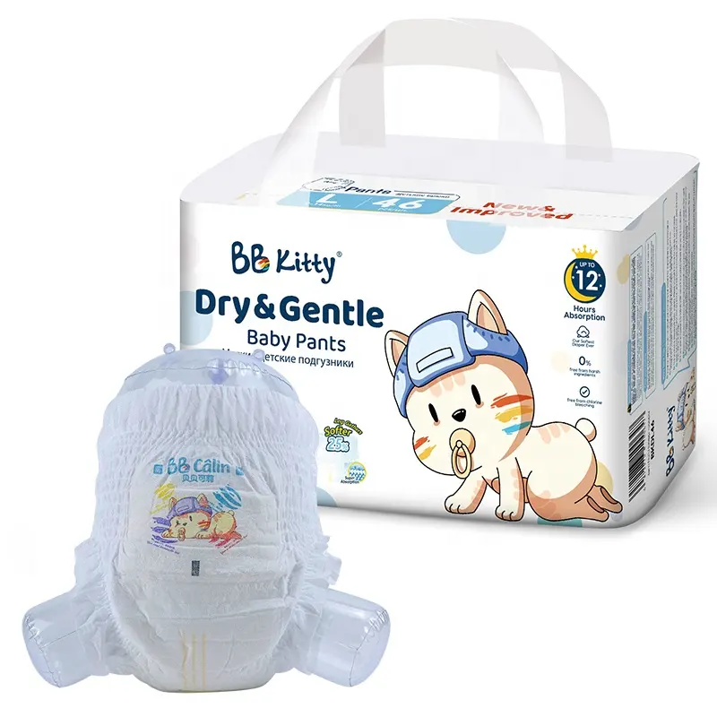 Bb Kitty Nieuwe Baby Producten 2023 Couche Jetables Pour Bebe Luier Dagelijks Gebruik Wegwerp Baby Luier Voor Baby