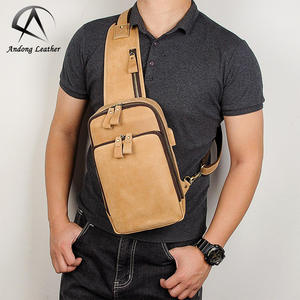 Sac bandoulière homme en cuir Crazy Horse Andong, fait main, grande capacité, style rétro, sacoche de poitrine, sac à bandoulière - Product Image 1