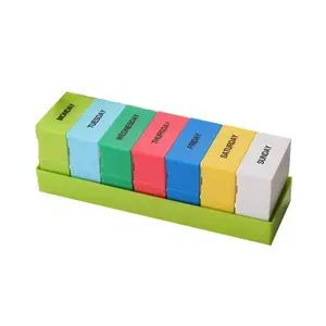 4 Times A Day Rainbow Color Individual Lids 28 Compartments Weekly Medicine Box Pill Container Organizer
