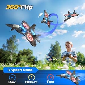 360 ° Flip Télécommande Stunt Avion Jouet Mousse Drone RC Avion avec Lumière pour <span class=keywords><strong>D</strong></span>ébutants Comprend Caméra et Chargeur - Product Image 2