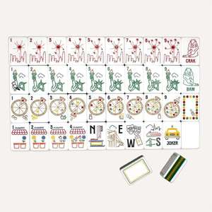 <span class=keywords><strong>Jeu</strong></span> de Mahjong Américain Thème Urbain en Acrylique <span class=keywords><strong>Blanc</strong></span> – New York, Londres, Ski, Plage, Golf – Idéal pour Soirées Familiales, Collection Maison et Cadeau - Product Image 3