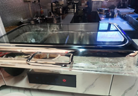 Chauffe-Plats Professionnel Grande Capacité en Acier Inoxydable avec Couvercle Visible et Économie d'Énergie pour Buffets et Traiteurs