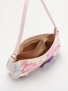 Elegante Bolso Bandolera de PU con Bordado Floral, Bolso de Hombro Moderno para Mujer Joven, Forro de Poliéster, para Todas las Temporadas - Product Image 3