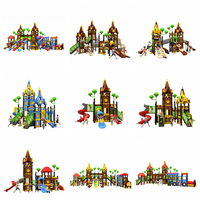 Articles de balançoire de jeu toboggans pour enfants en plein air équipement de terrain de jeu en plastique amusant juste toboggan Dragon Train Ride