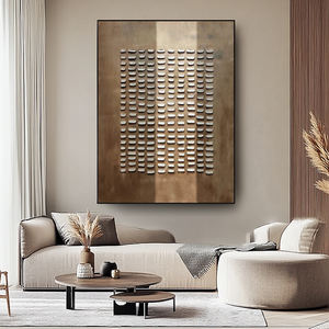 Arte <span class=keywords><strong>de</strong></span> Pared Geométrico Abstracto en Relieve 3D Hecho a Mano sobre Lienzo, Estilo Wabi Sabi, Textura 3D, Naturaleza Muerta para Decoración <span class=keywords><strong>de</strong></span> Sala <span class=keywords><strong>de</strong></span> Estar - Product Image 1