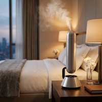 Diffuseur d'arômes domestique à brancher avec application et bouton, purificateur d'air parfumé 100 ml, diffuseur de parfum de luxe en aluminium avec lumière pour l'hygiène