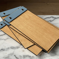 Porte-menu en contreplaqué de qualité supérieure avec couverture en similicuir, porte-menu personnalisable pour restaurants