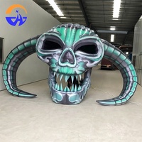 Chenghuang - Cabeza de Calavera Inflable de Tela Oxford Reforzada, Decoración de Halloween para Discotecas, Accesorio Unisex Hecho en China