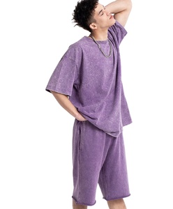 มาใหม่ฤดูร้อนขนาดใหญ่100% ผ้าฝ้ายเสื้อยืดกางเกงขาสั้นกางเกงขาสั้นผู้ชาย2ชิ้นชุดสั้น - Product Image 1