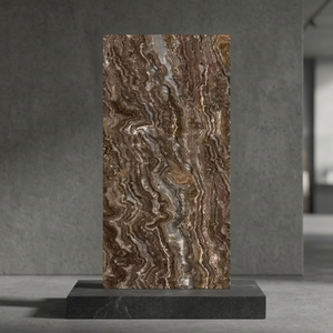 Serabia Brown Polished Glazed Porcelain Tiles Marble Look 24x48inch Premium Floor <b>Wall</b> Slab Tile - Product Image 1