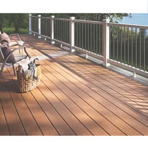 Balcony terrace patio deck board 3d wpc wooden grain pvc wall cladding external design exterior wood composite decking tiles