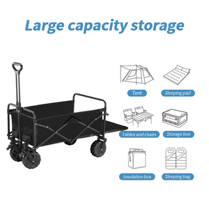 Chariot utilitaire pliable, capacité de 220 lb, chariot de plage et de parc robuste pour l'extérieur avec table pour le <span class=keywords><strong>jardin</strong></span>, le camping, les sports et les courses - Product Image 4