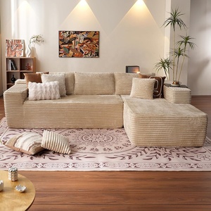 Divertente nido moderno minimalista in velluto bianco tessuto reclinabile divano componibile luce di lusso piuma <span class=keywords><strong>Lounge</strong></span> grande stile Mac - Product Image 2