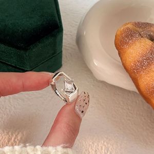 Yinruitai S925 Sterling Silver Zircon <b>Open</b> <b>Ring</b> Geometric Design Unisex Everyday Wear - Product Image 3