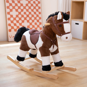 Caballo Balancín de Peluche para Niños, Caballo Balancín Marrón, Juguete de Exterior para Niños, Regalo de Cumpleaños - Product Image 3