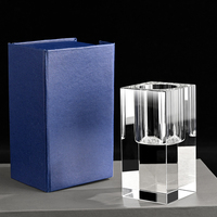 Pot à pinceaux et porte-stylo en cristal de luxe personnalisable, très populaire, avec boîte cadeau, pour décoration de table et artisanat
