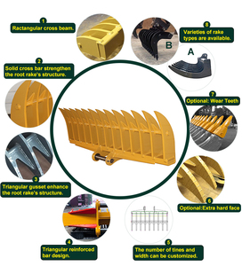Râteau à racine de pelleteuse de chine pour pelle 1t-50t - Product Image 2