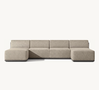 TRELICA nouvellement conçu hôtel vacances cour mobilier d'extérieur en aluminium canapé modulaire en forme de U inclinable combinaison ensemble canapé