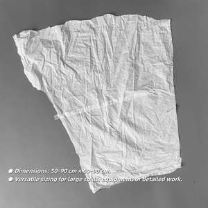 Paños de Limpieza Industriales Reutilizables, Súper Absorbentes de Agua y Aceite, 1.4-2.6m, Láminas Blancas 100% Algodón - Product Image 3