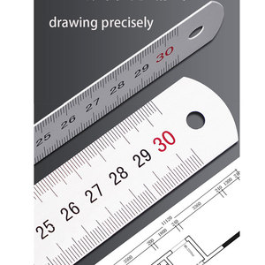 Kantoorbenodigdheden 12Inch/30Cm Metalen Aluminium Dubbelzijdige Schaal Meten Rechte Liniaal - Product Image 4