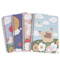 Foska couverture rigide impression colorée promotionnel mignon fantaisie Design journal scolaire A5 B5 cahier de journal en spirale pour écolier