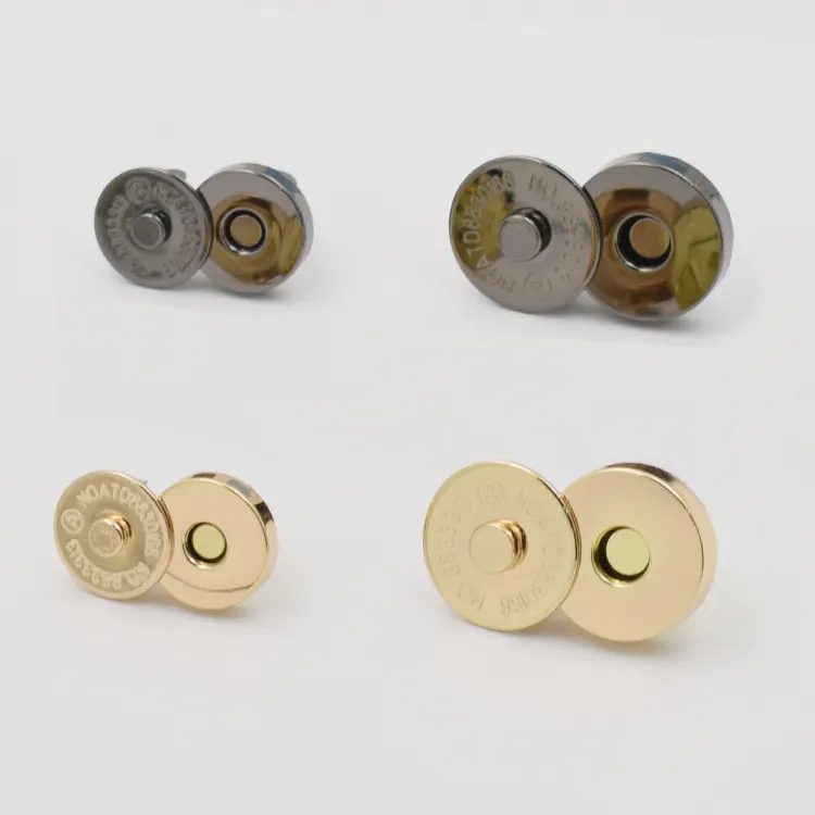 Ímãs de fivela magnética de metal, fecho de botão grosso para bolsa de 14mm 18mm