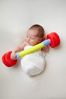 Haltère en peluche personnalisé pour bébé avec hochet et sons sensoriels – Jouet de fitness sûr et durable pour nouveau-nés – Jouet haltère et kettlebell pour bébé