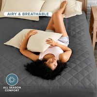 Protège-matelas matelassé imperméable et rafraîchissant, anti-poussière et anti-urine, style tricoté uni