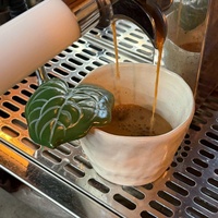 Taza de Café de Cerámica Lelyi, Estilo Francés, Lujo Ligero, Vintage, Hecha a Mano, con Asa de Hoja, Simple y de Alto Valor, Directo de Fábrica