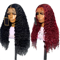 Perruque longue bouclée respirante pour femme, style européen et américain, avec raie au milieu et boucles inspirées des tresses africaines, Lace Front (plusieurs longueurs)