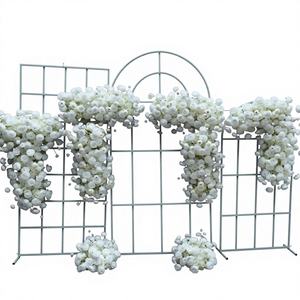 SMOOTH Exquisito Camino de Mesa de Seda Artificial para Arco de Boda, Diseño de Flor de Cerezo Blanco, 1.8-2.4m, Forma Asimétrica Rota para - Product Image 1