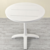 Mesa de comedor de aluminio cuadrada y redonda ligera moderna para exteriores, Metal duradero para jardín pequeño, restaurante, Bistro, Coffee Villas